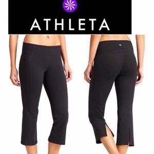 Athleta Wide Leg With Back Slit Cropped Legging
